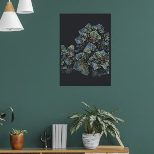 Poster Cristal de Bismuth Arc-en-Ciel Minéral Fin Hologra