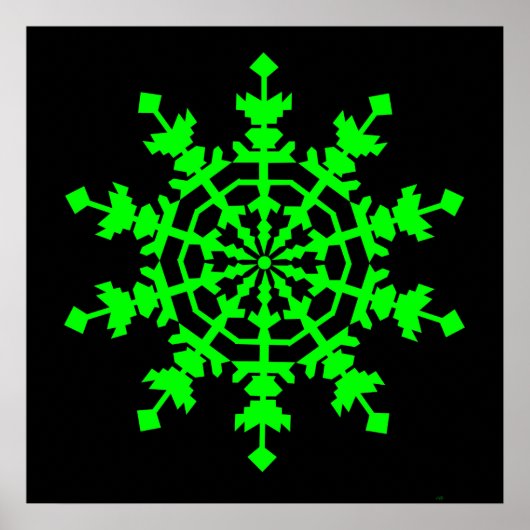Poster Cristal de glace - Vert (Devant)