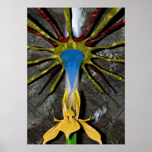 Poster cristal et fleur (Devant)