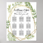 Poster cristal Foliage verdure Table plan fête/mariage (Devant)