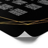 Poster cristal géométrique noir Table plan partie/mariage (Coin)