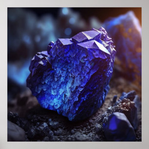 Poster Cristal Inspiré de Tanzanite Violet Bleu