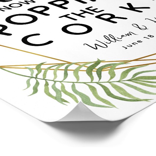 Poster Cristal mariage verdure FIANÇAILLES Faire-part  (Coin)