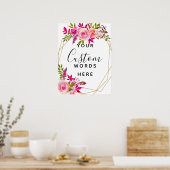 Poster cristal Pink Peach Roses créer votre propre person (Cuisine)