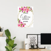 Poster cristal Pink Peach Roses créer votre propre person (Bureau à domicile)