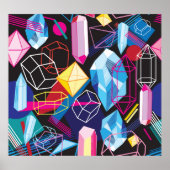 Poster Cristaux colorés, abstrait foncé arrière - plan (Devant)