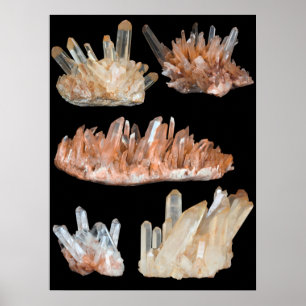 Poster Cristaux de quartz pierres gemmes roches