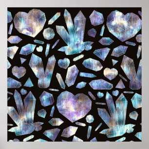 Poster Cristaux d'énergie magique Arc-en-ciel Crystal Roc