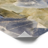 Poster Cristaux fluorites bleus dans la matrice (Coin)