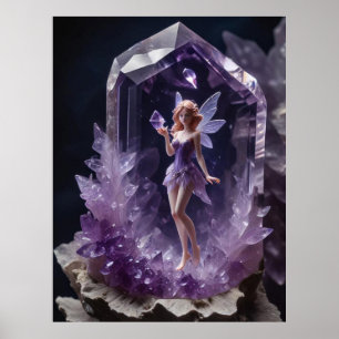 Poster Cristaux magiques Améthyste Fairy Wall Art