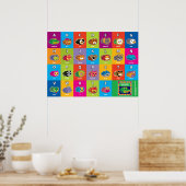 Poster Critère main Anglais ABC Alphabet pour enfants (Cuisine)