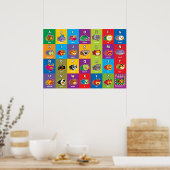 Poster Critère main espagnol ABC Alphabet pour enfants (Cuisine)