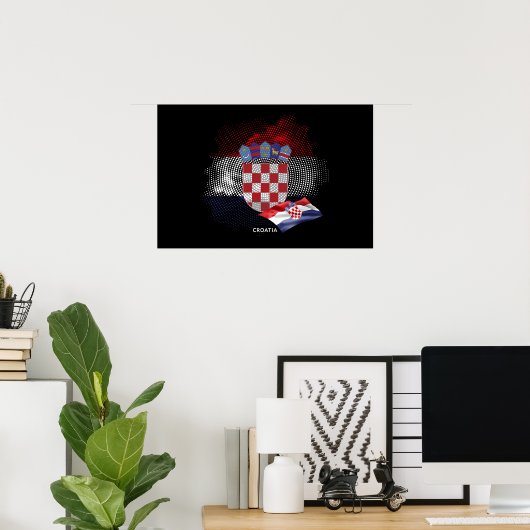 Poster Croatia flag (Bureau à domicile)