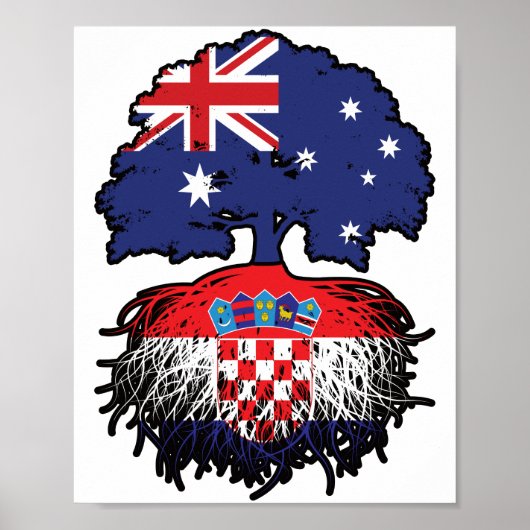 Poster Croatie Australien Croate Racines d'arbre (Devant)