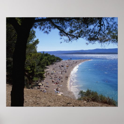 Poster Croatie, Brac Island, Bol, Golden Cape Beach (Devant)