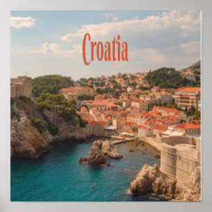 Poster Croatie Europe du Sud-Est Zagreb