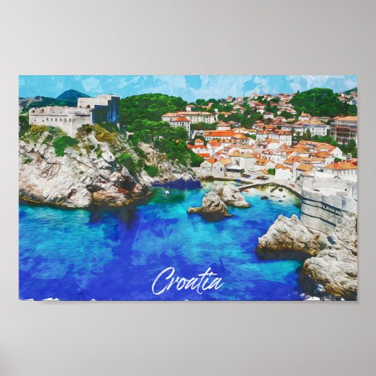 Poster Croatie Panorama Voyage (Devant)
