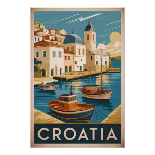Poster Croatie vintage