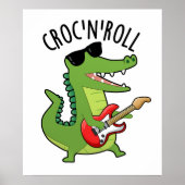Poster Croc N Roll Funny Crocodile Pun (Devant)