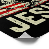 Poster Crochet sur Jésus par pêche drapeau américain reli (Coin)