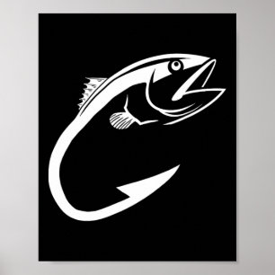 Poster Crochet Thon Pêcheur Minimal Homme Amateur de Pêch
