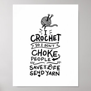 Poster Crocheter Crochet laine