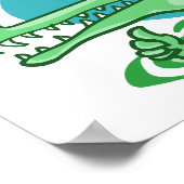 Poster crocodile drôle montré ok signe dessin animé (Coin)