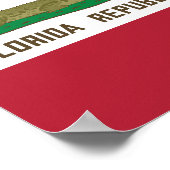 Poster Crocodile du drapeau de la République de Floride (Coin)