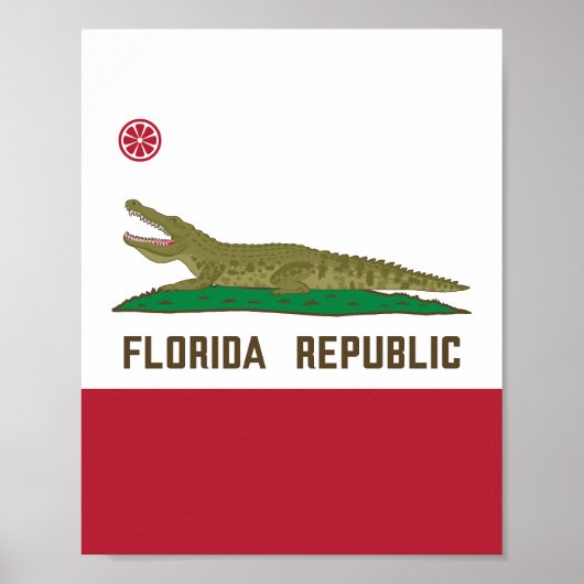 Poster Crocodile du drapeau de la République de Floride (Devant)