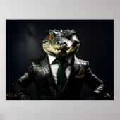 Poster Crocodile en combinaison (Devant)