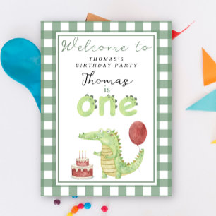 Poster Crocodile mignonne 1er anniversaire