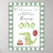 Poster Crocodile mignonne 1er anniversaire (Devant)