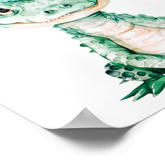 Poster Crocodile sauvage Safari Animaux fête d'anniversai (Coin)