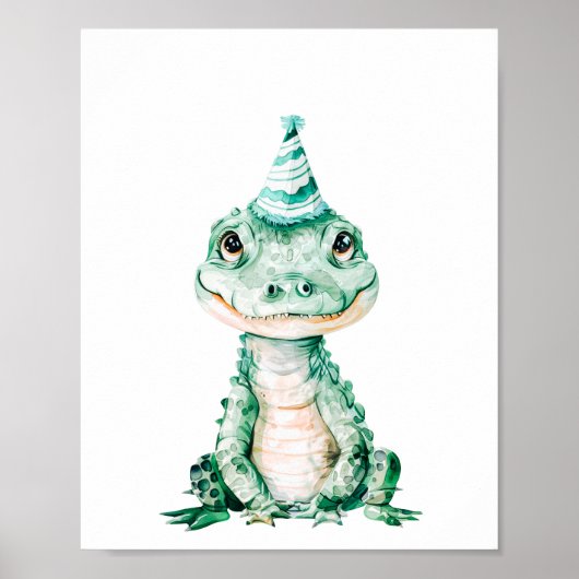 Poster Crocodile sauvage Safari Animaux fête d'anniversai (Devant)