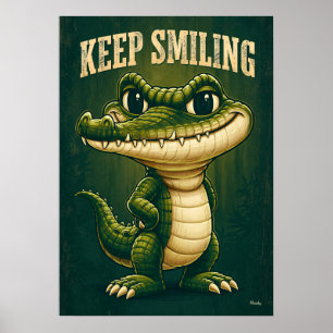 Poster Crocodile Sourire – Personnage de Dessin Animé Drô