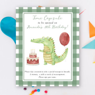 Poster Crocodile Temps Capsule 1er anniversaire sexe neut