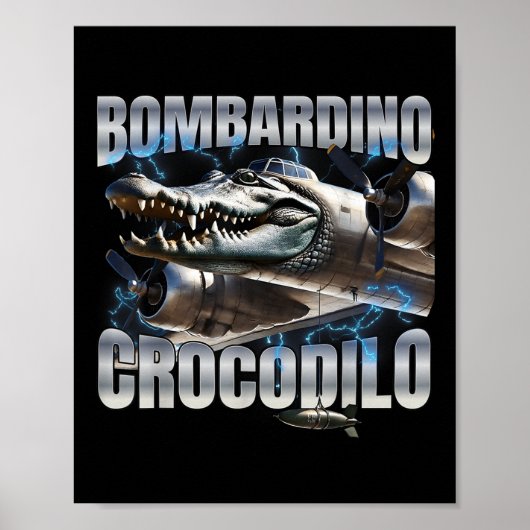 Poster Crocodilo italien Brainrot Bombardino (Devant)
