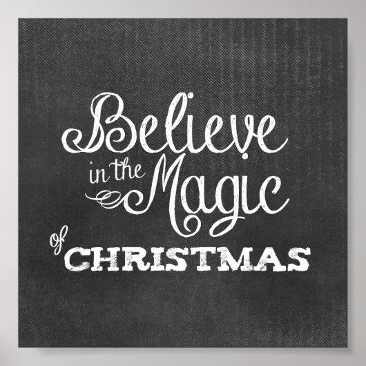Poster croire à la magie de Noël Chalkboard (Devant)