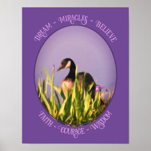 Poster Croire Canada Oie Irises Nature Inspirationnelle