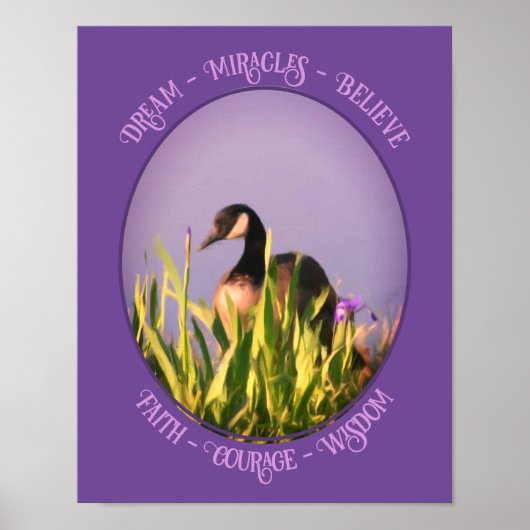 Poster Croire Canada Oie Irises Nature Inspirationnelle (Devant)