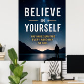Poster Croire en soi motivationnel (Bureau à domicile)