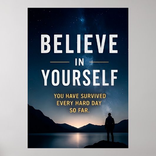 Poster Croire en soi motivationnel (Devant)