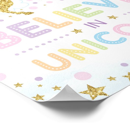 Poster Croire en Unicorns / Magical Rainbow Unicorn (Coin)