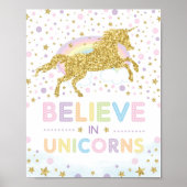 Poster Croire en Unicorns / Magical Rainbow Unicorn (Devant)