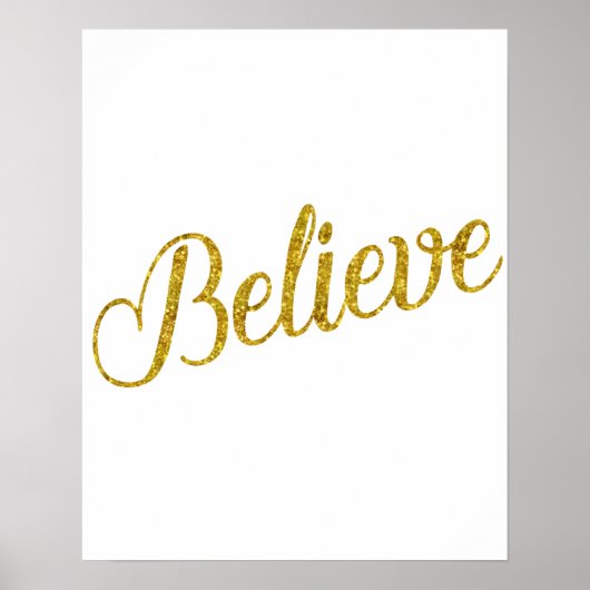 Poster Croire Gold Faux Parties scintillant Metallic Insp (Devant)