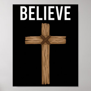 Poster Croire Jésus Croix chrétienne Dieu foi Bible Reli