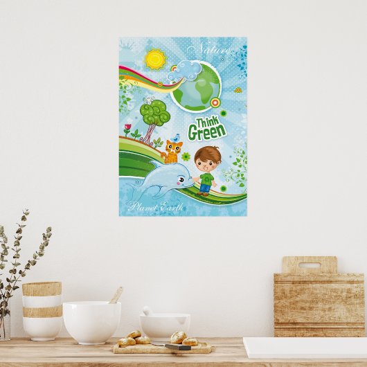 Poster Croire la conscience verte bonne proposition (Cuisine)