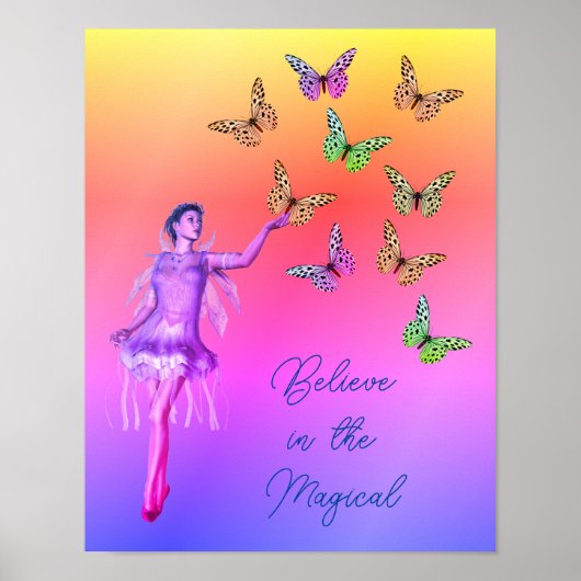 Poster Croire les papillons Fairy Inspirational (Devant)