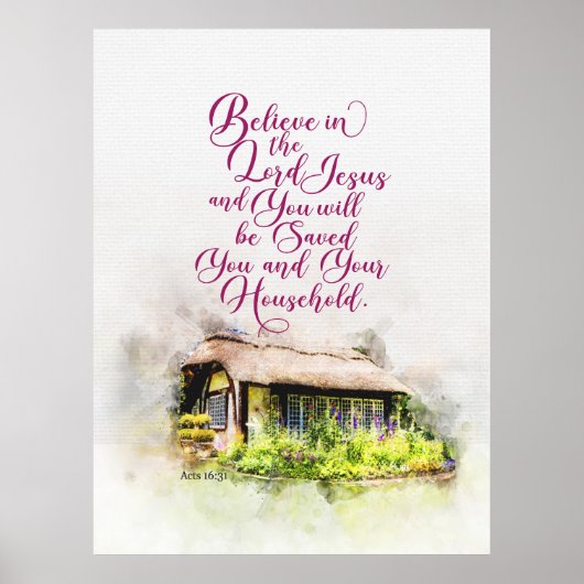 Poster Crois au Seigneur Jésus et tu seras sauvé (Devant)