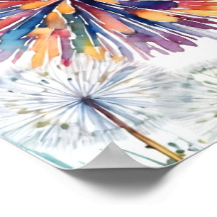 Poster Crois ! Dandelions souhaitant des mauvaises herbes